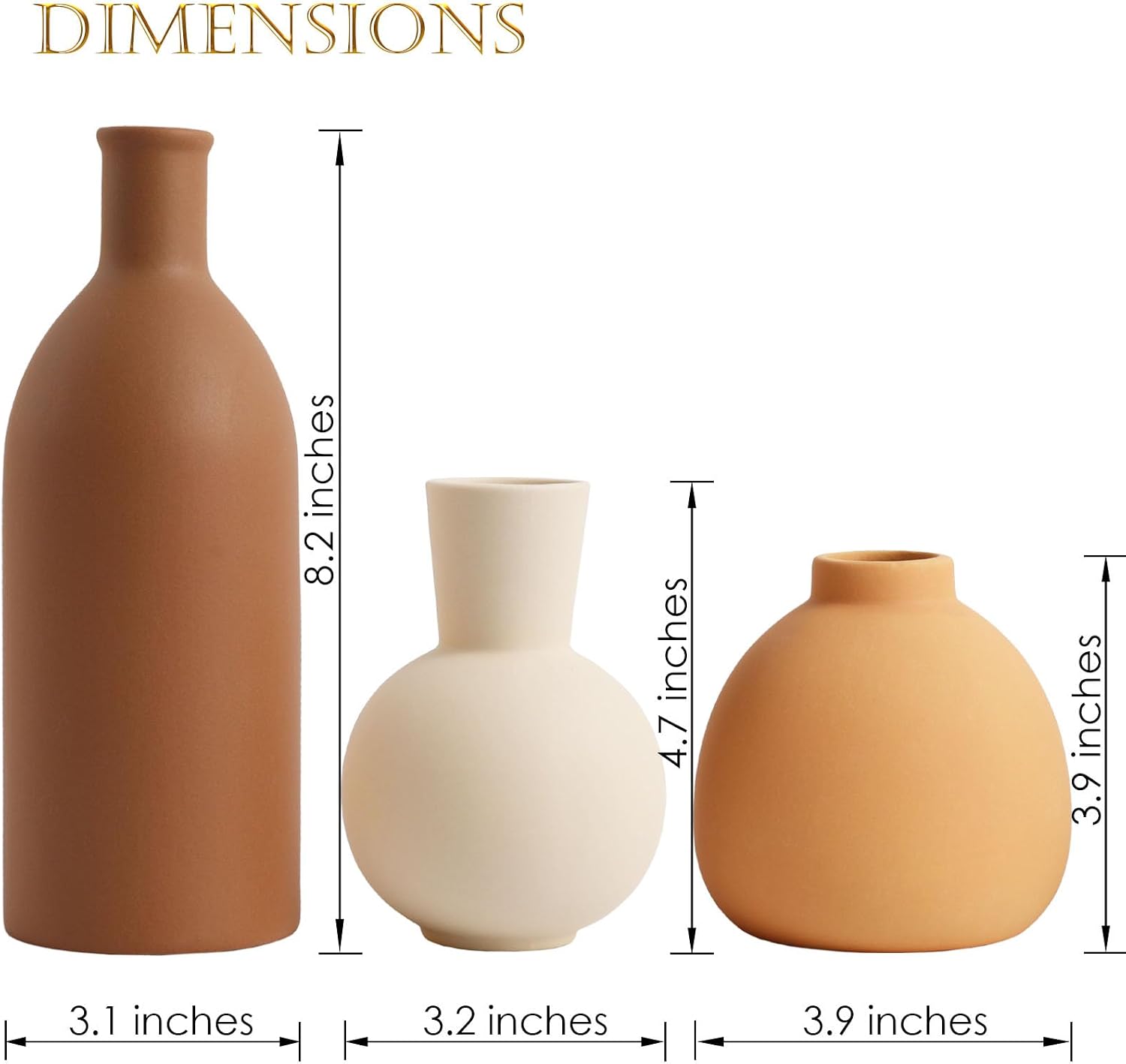 Ceramic Vase / Handcrafted Ceramic Vases / Set A / Set of 3