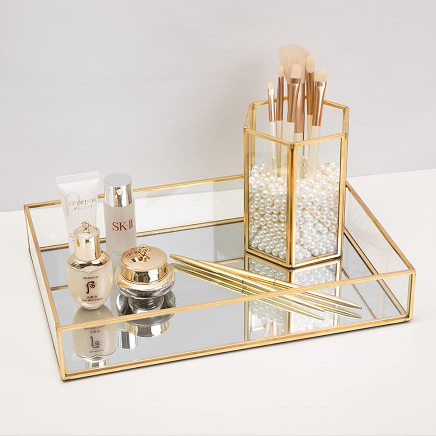 Vanity Tray / Perfume Trays / Gold / Set of 2