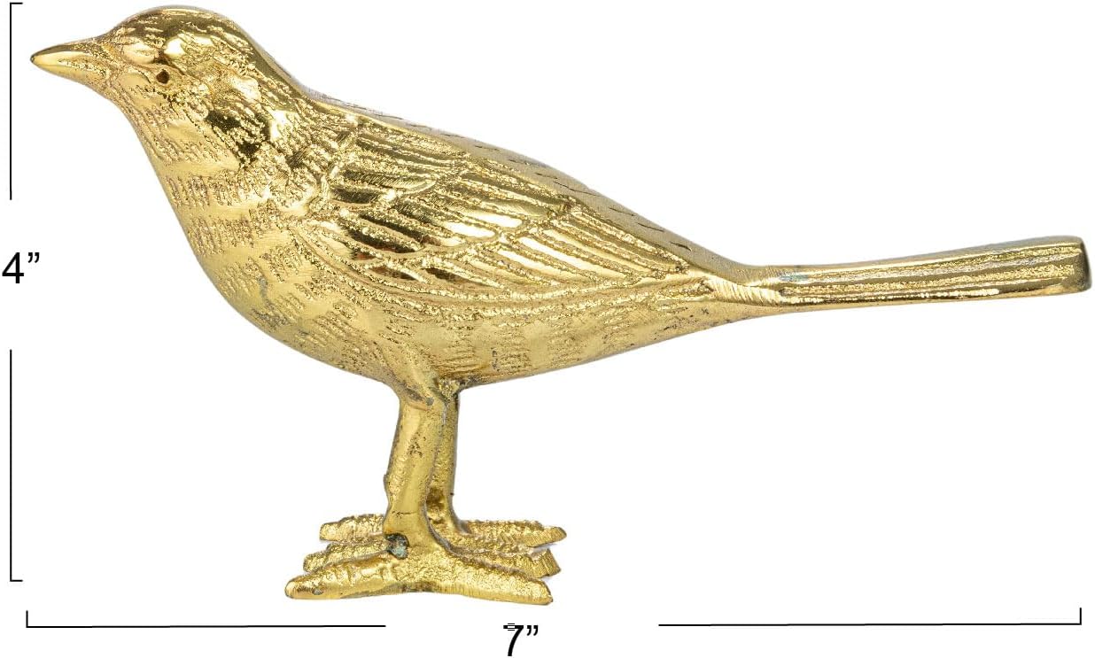 Creative Co-Op Cast Aluminum Bird Accent Decor / Gold