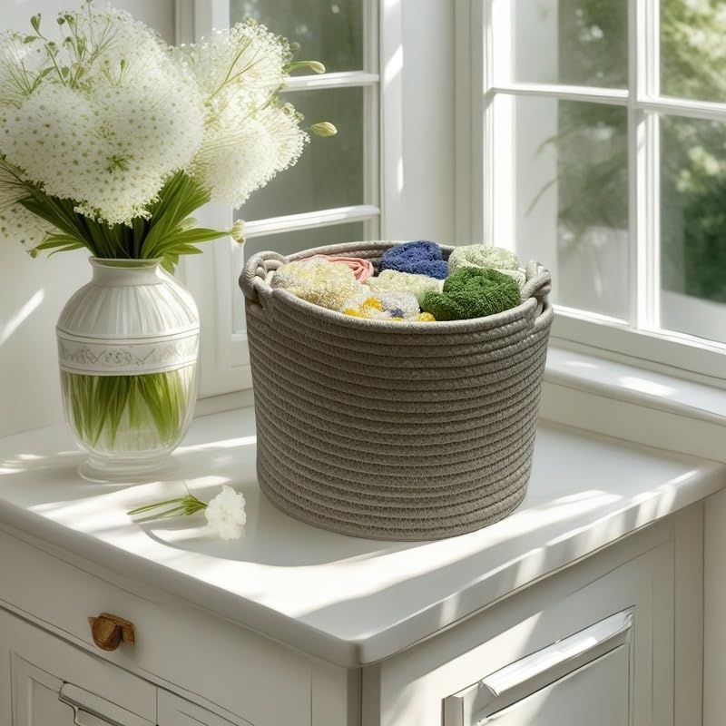 Storage Basket / Small Rope Basket / White