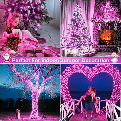 2 Pack Christmas Lights Outdoor, Total 200FT 600 LED Christmas Tree Lights
