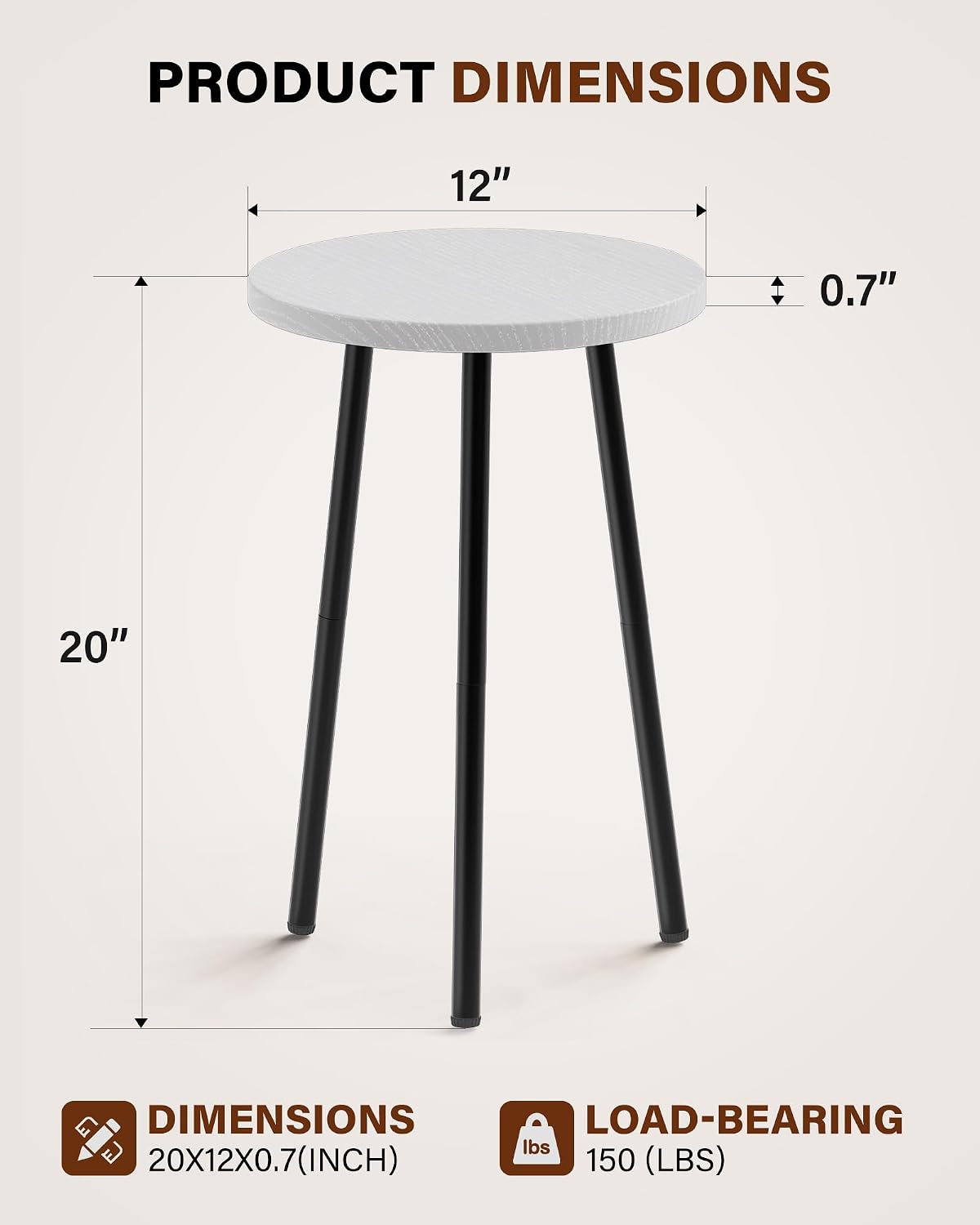 Plant Stand Indoor 2 Pack: 20 Inch Tall Indoor Plant Stand -Plant Table | Mid Century Modern Decor - Small Round Plant