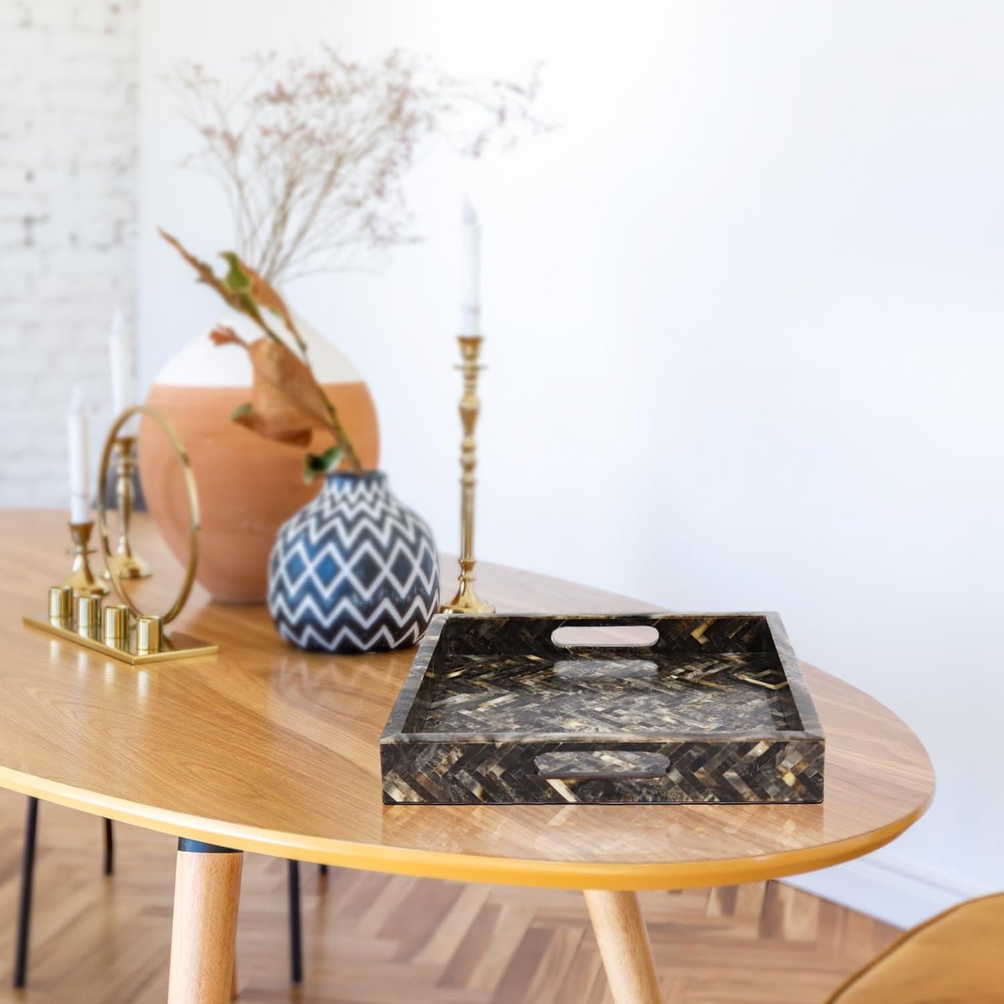 Decorative Tray / Square Serving Tray / 12 x 12 x 2 / Discovery Fantazia