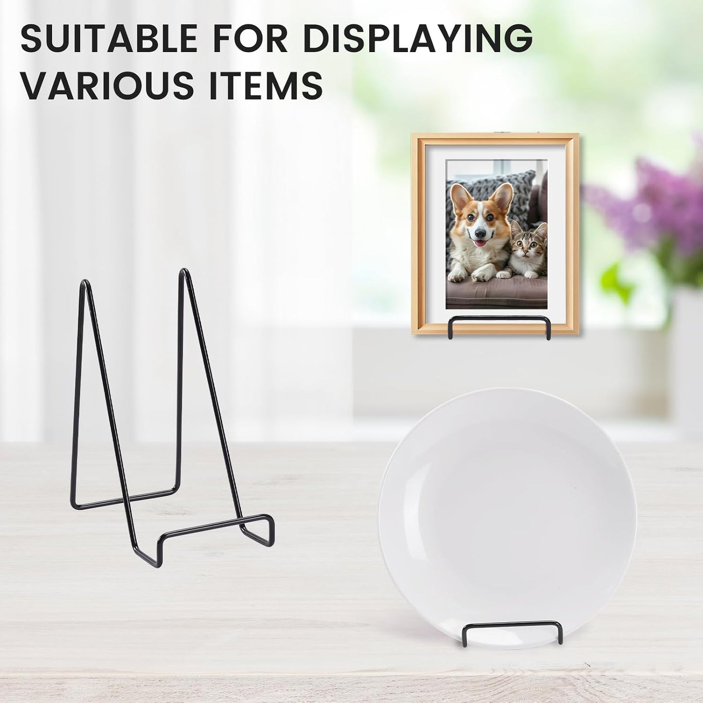 Metal Decorative Plate Stand / Black / 6inch / Set of 12