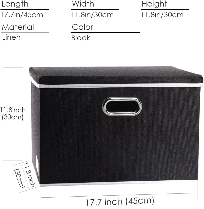 Large Foldable Storage Boxes / Black / L / Set of 3