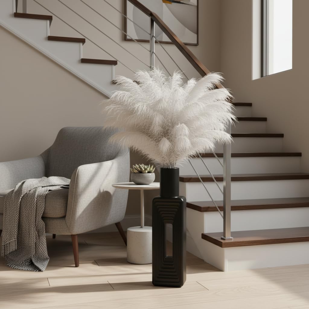 24- Tall Large Vases for Modern Home Decor / Black / 23.6 In