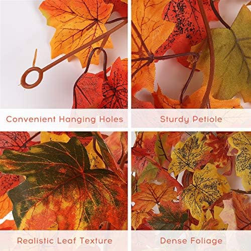 RECUTMS 2 Pack Fall Maple Garland Autumn Hanging Fall Leave Vines