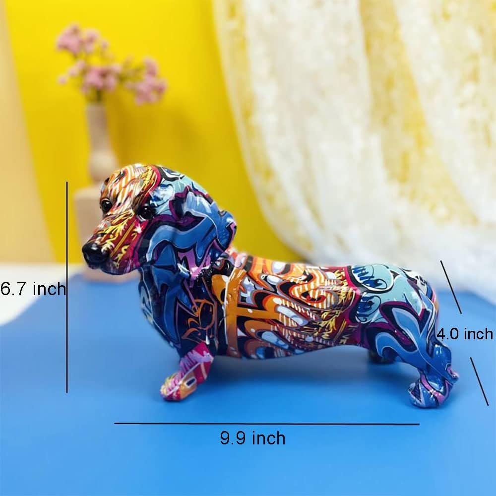 Dachshund Dog Statue Sculpture Animal Art Figurine Home Decoration / Graffiti