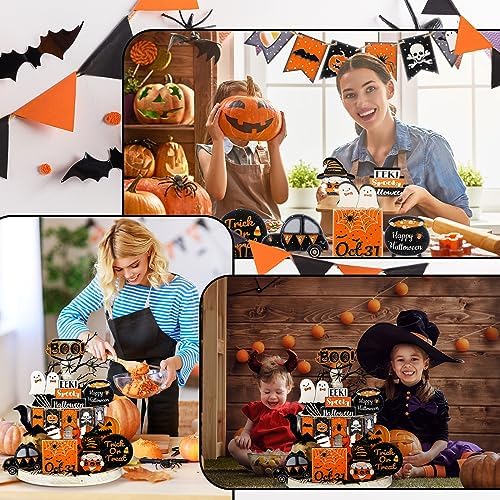 Thyle 15 Pcs Halloween Tiered Tray Decor Set Cute Halloween Decor