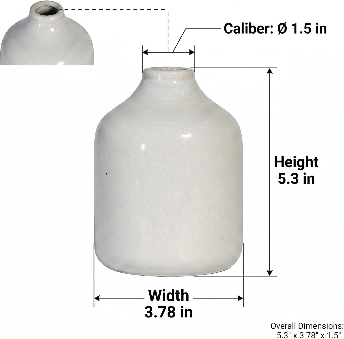 Modern Decorative Vases / Gray / 5 Inch