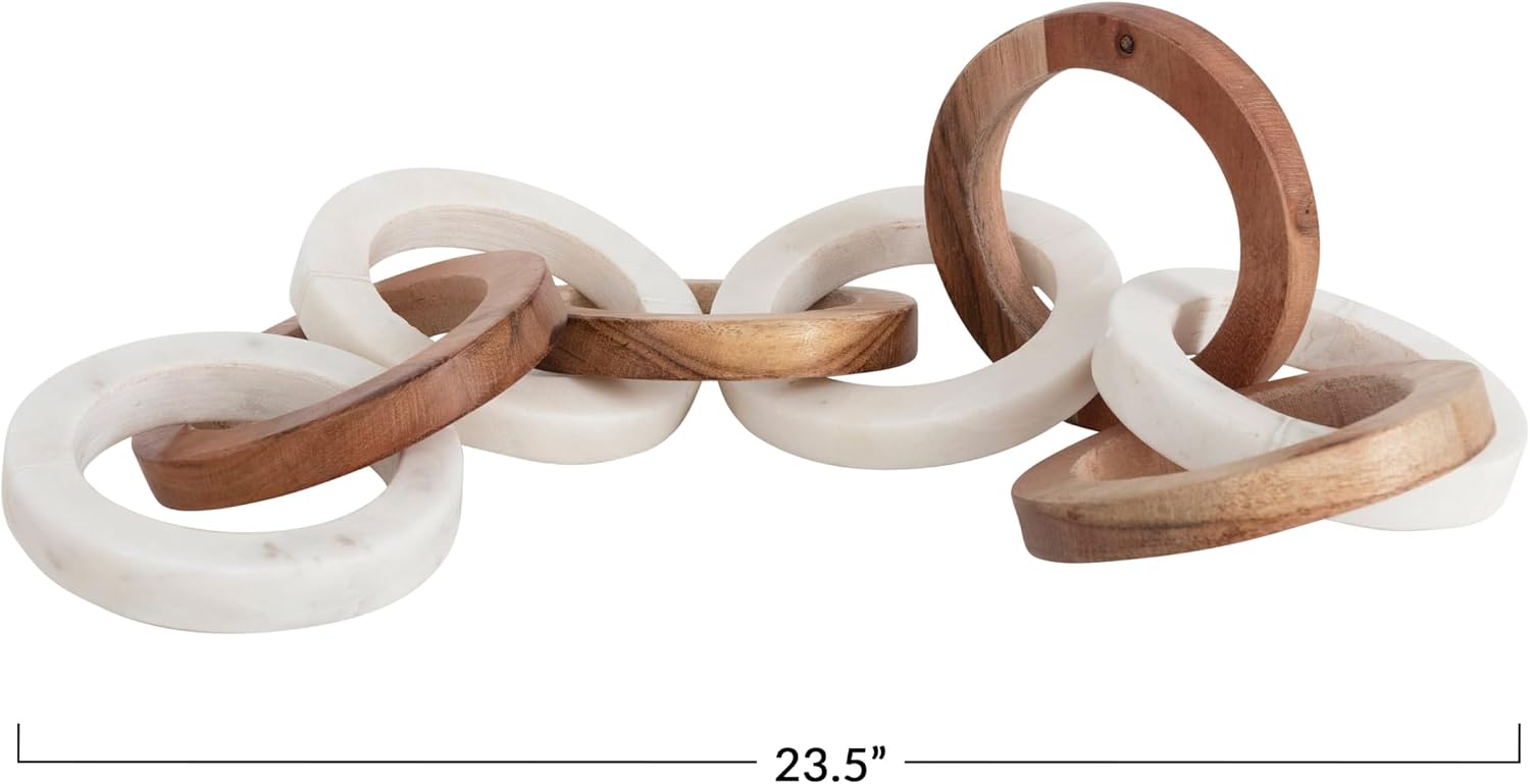 Acacia Wood and Marble Chain