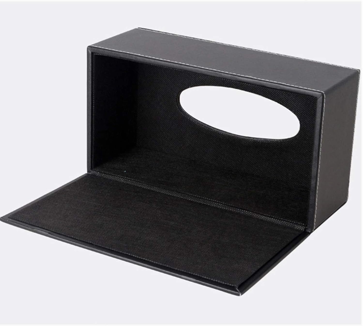 High-end Fashion PU Leather Tissue Box Holder / Black