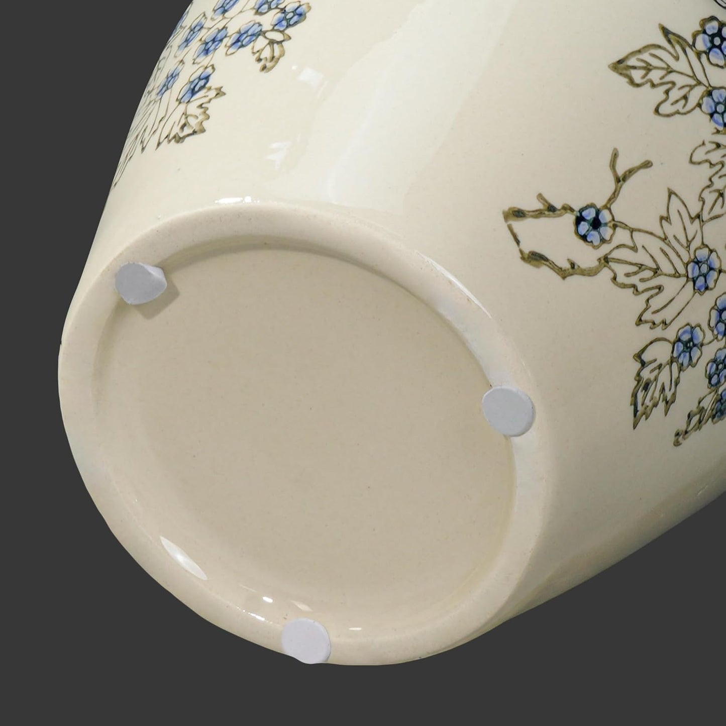 Tall Ceramic Vase for Flowers / Blue and White / 11 Inch