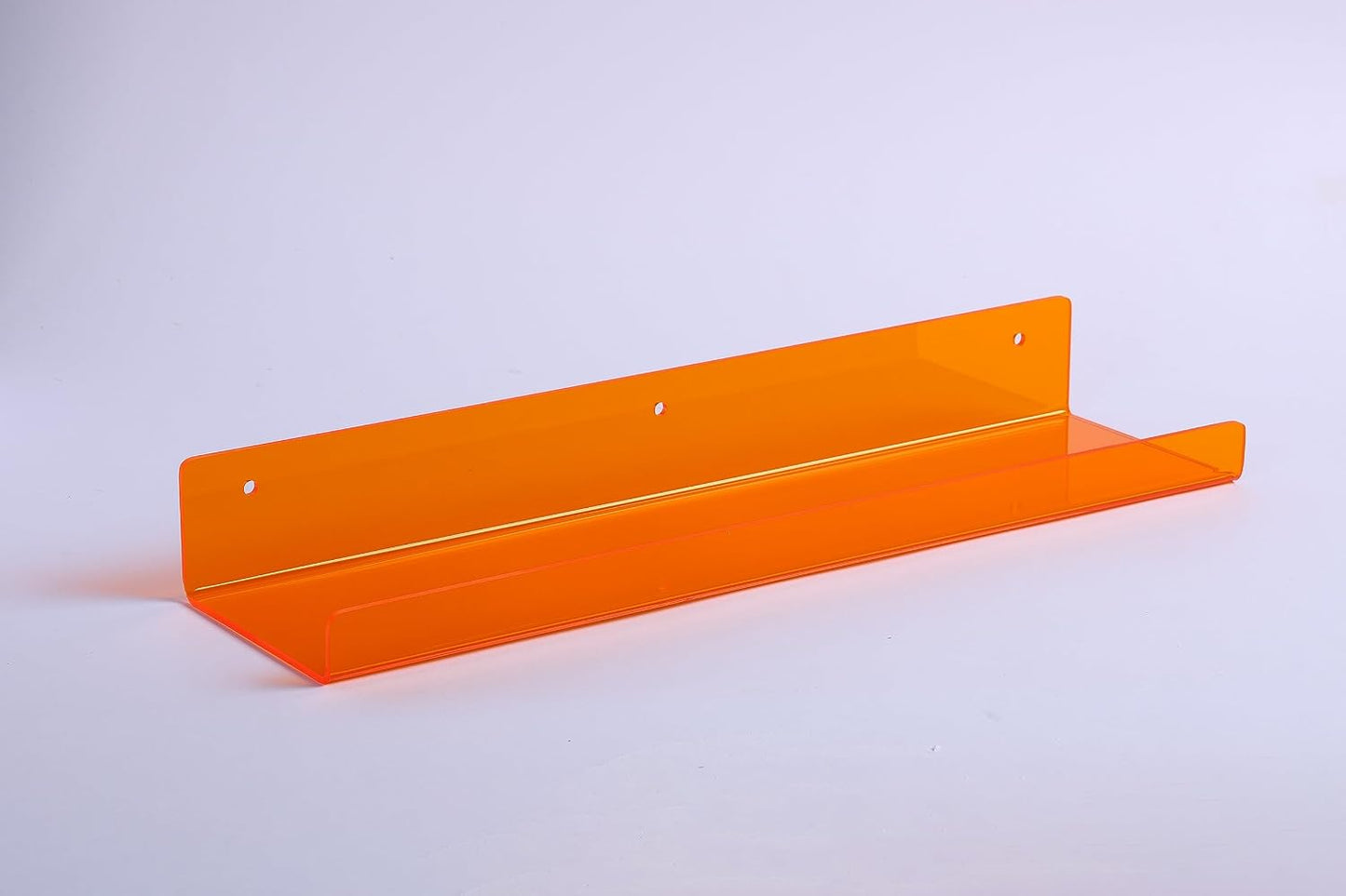 upsimples 4 Pcs 15" Acrylic Shelves for Wall Decor and Display, Orange | Cute Floating Shelf for Perfume, Skincare