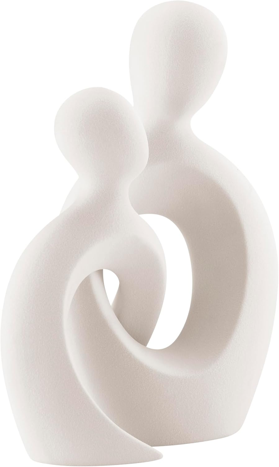 . Hans Abstract Intersecting Circle Tender Couple Decorative Accent Matte Ceramic Sculpture / Cream