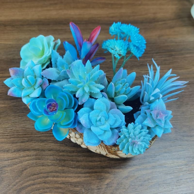 Artificial Air Plants that Look Real / Blue / Set of 12