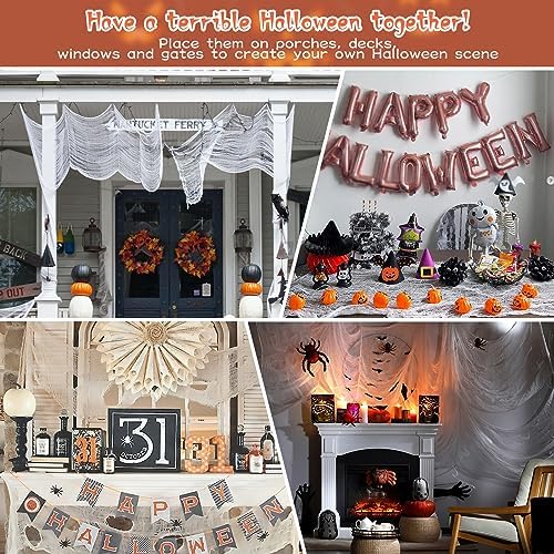Riare 12pcs Halloween Creepy Cloths, Halloween Fabric Yard Outdoor Decor