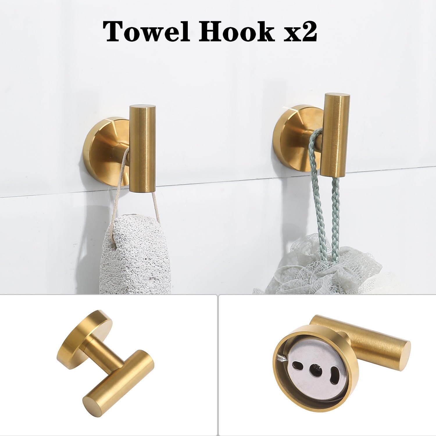 Brushed Gold Bathroom Hardware Accessories Set 5 Piece, Stainless Steel Bath Towel Bar Set 24 Inch,Toilet Paper