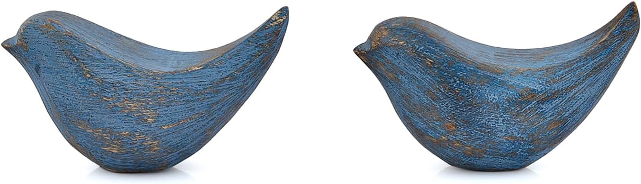 Statues Acacia Wood Bird Figurines