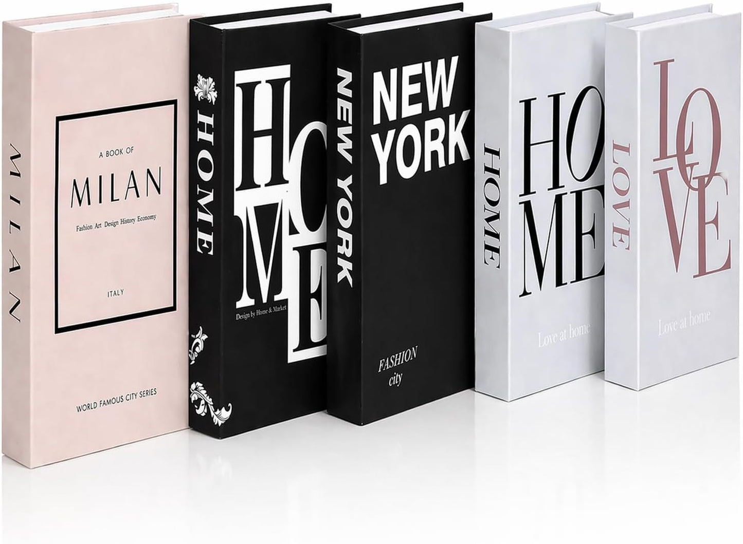 Aesthetic Faux Books / Black and White / 5 PACKS-A / Set of 5