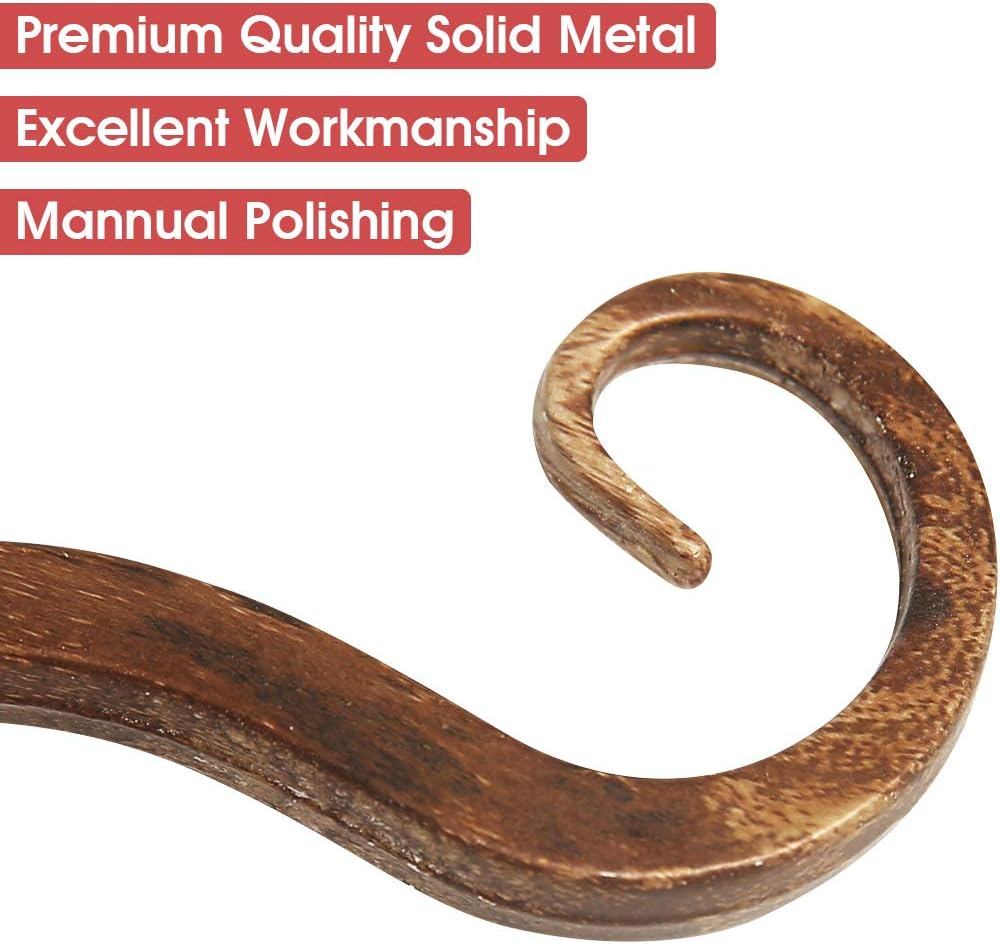 Decorative Metal Iron Wall Hook / 6 Inch / Coffee / Set of 2