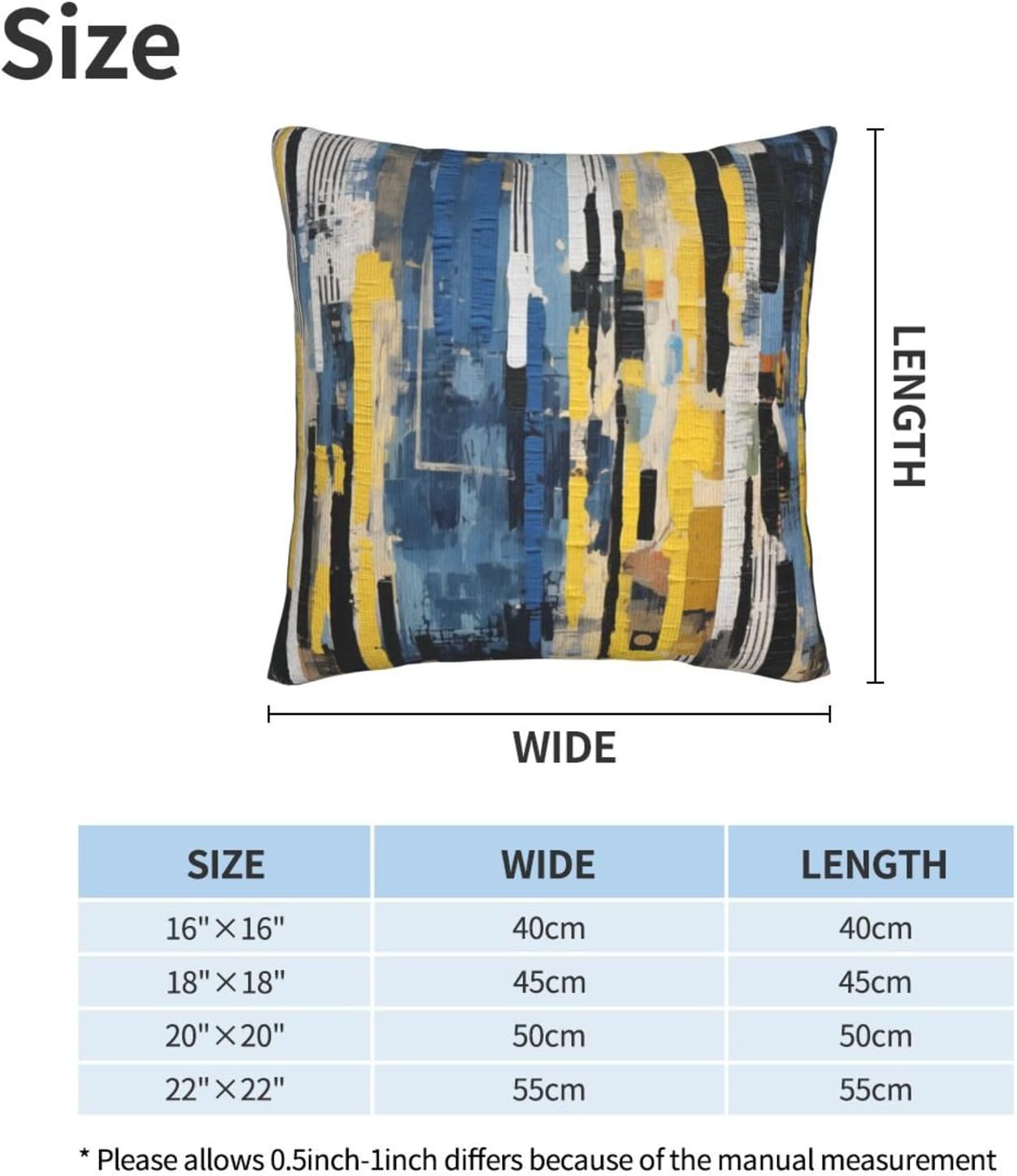 Throw Pillow Covers Pillow Cases Decoration Cushion Cover / Abstract Blue White / 18 x 18 / Set of 2