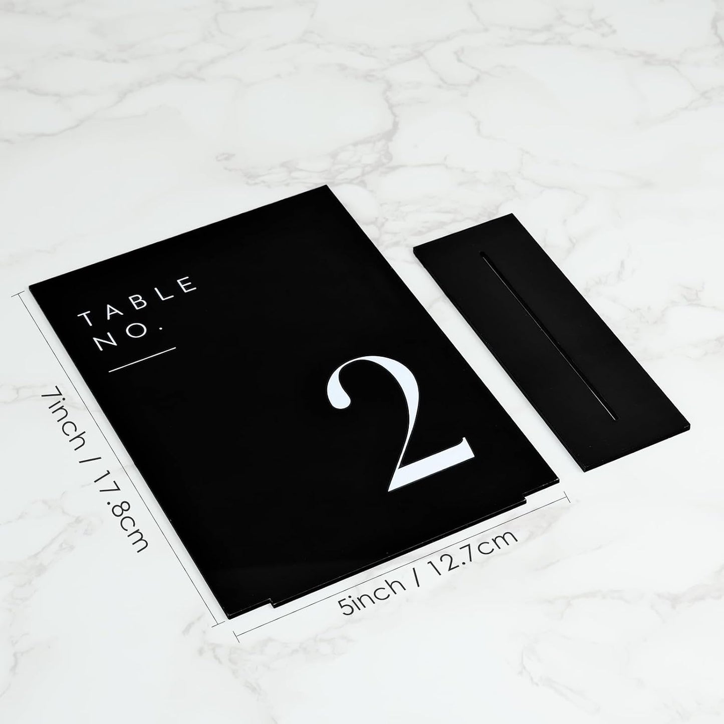 Wedding Black Table Numbers 1-30 with Stands, 5"x7" Black Acrylic Table Numbers with White Font for Wedding Party