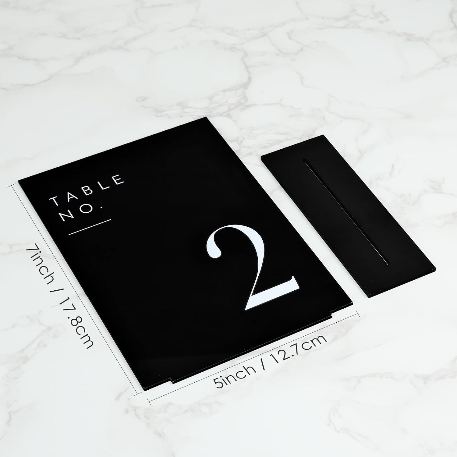 Wedding Black Table Numbers 1-30 with Stands, 5"x7" Black Acrylic Table Numbers with White Font for Wedding Party