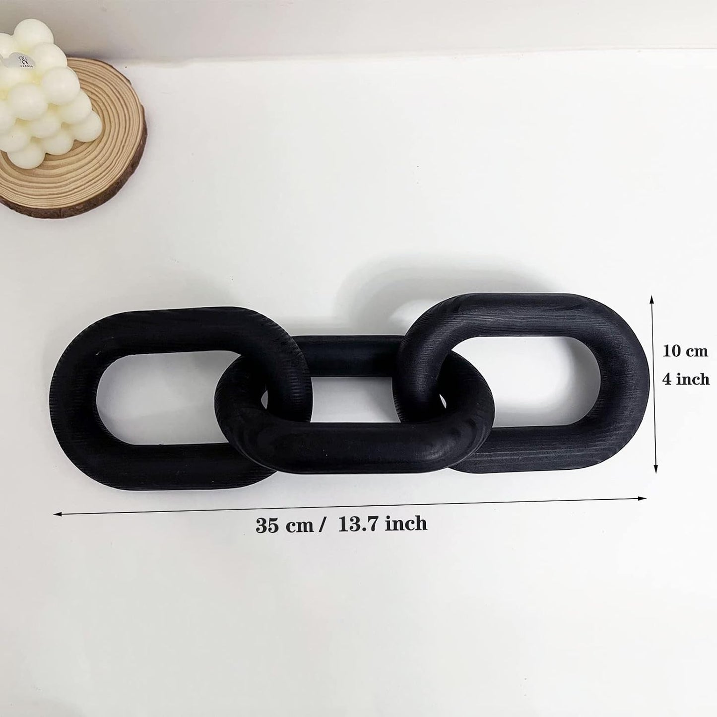 Wood Chain Link Decor3 Link Chain Decoration Pine Wood Carved Modern Home Decoration Used / A