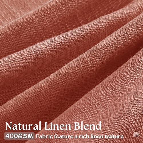 Red Clay Linen Pinch Pleated Curtains 108 Inches Long 2 Panels Firebrick