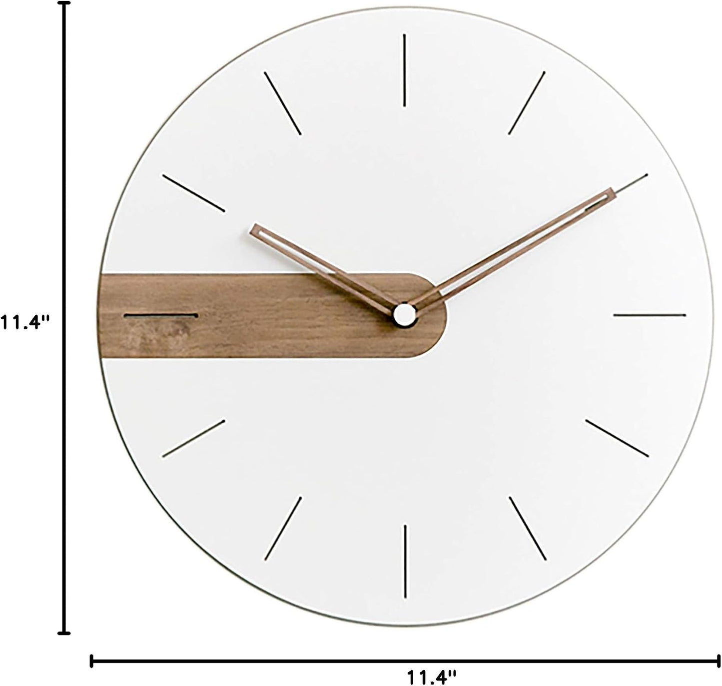 Stephanie Imports Modern Minimalist Exposed Wood Silent Wall Clock (Numberless)