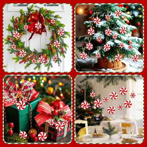 36Pcs Mini Christmas Peppermint Candy Ornaments for Tree