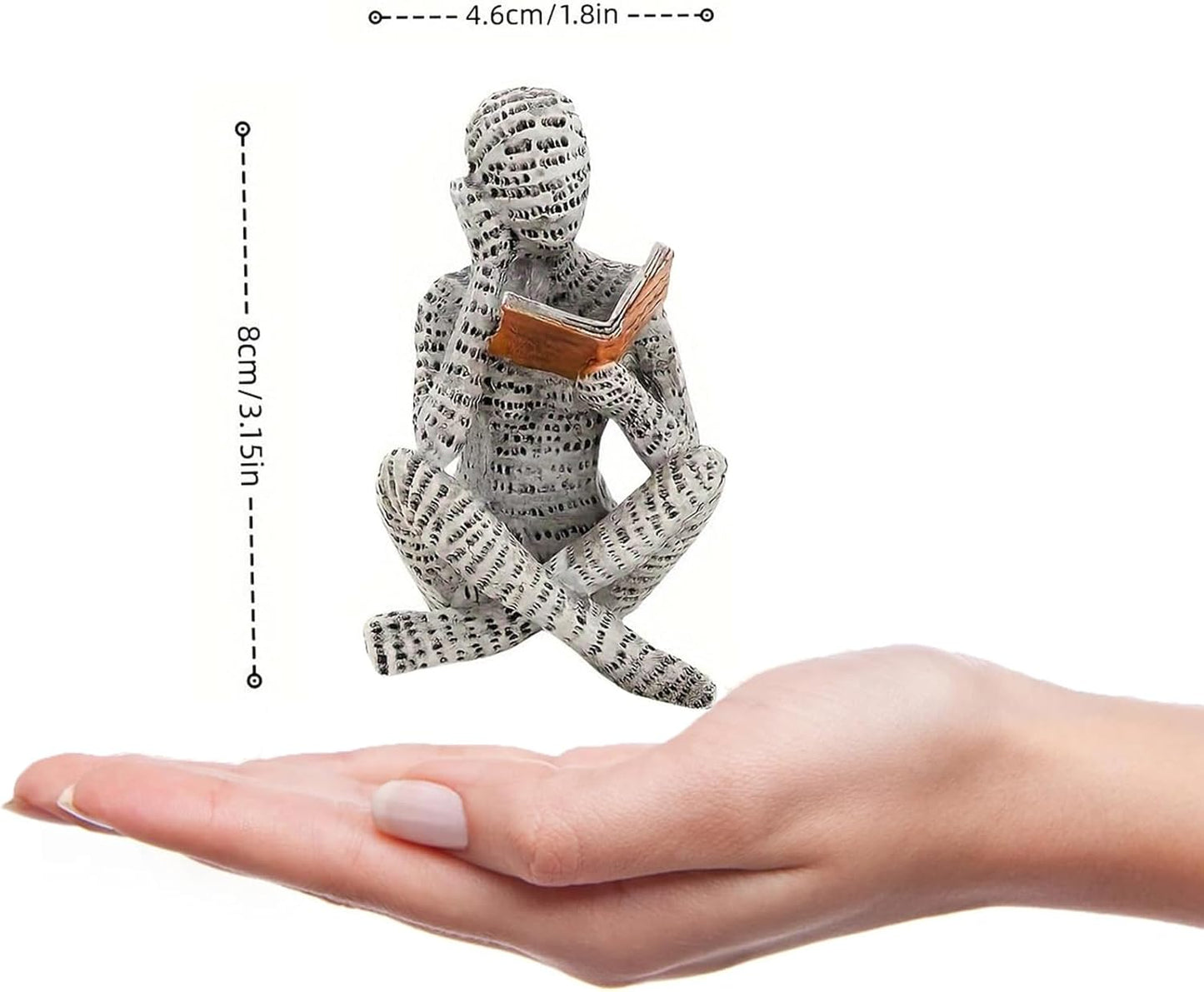 Modern Abstract Reading Sculpture Small Resin Statue / Set of 3