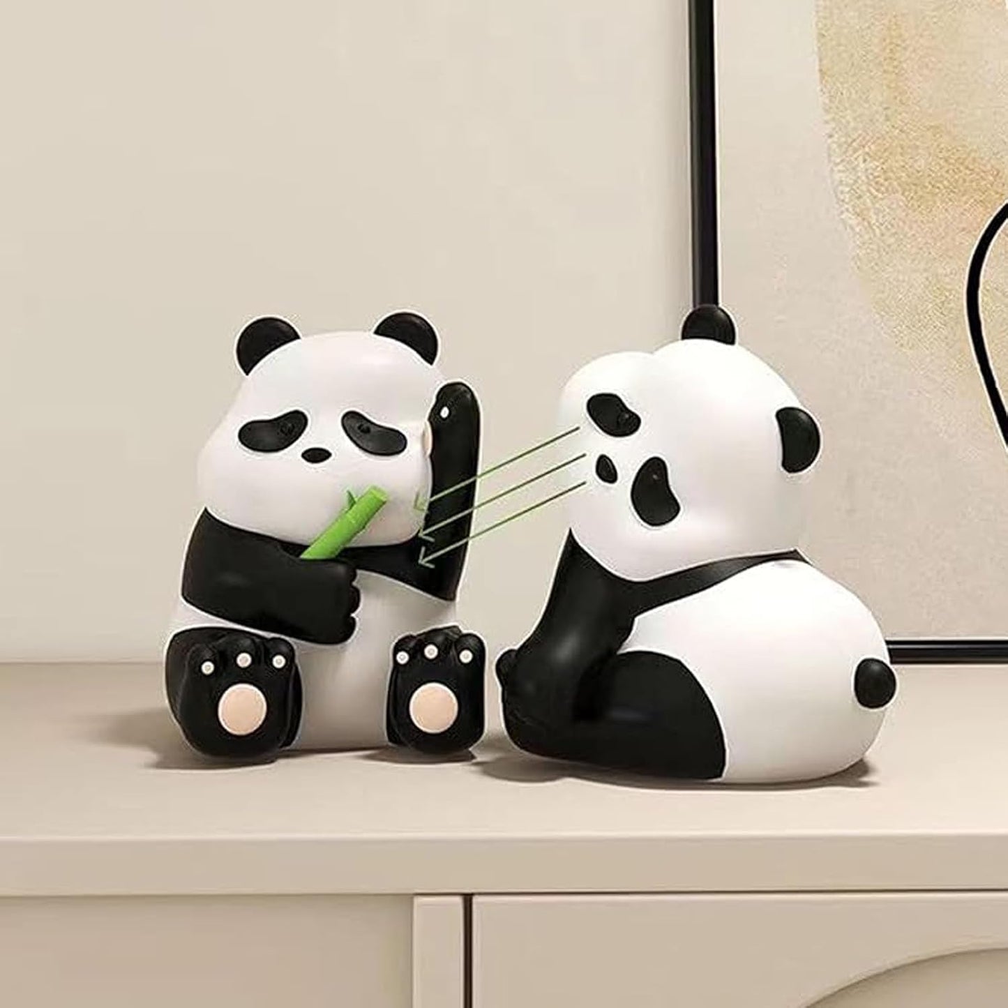 Modern Panda Statues / Set of 2