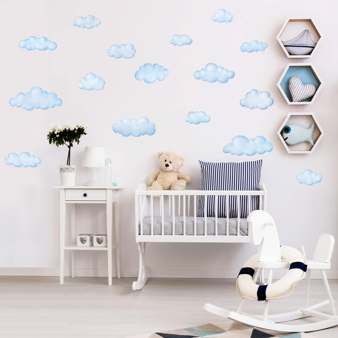 DS9-1702 Clouds Kids Wall Decals Wall Stickers Peel and Stick Removable Wall Stickers / Clouds M