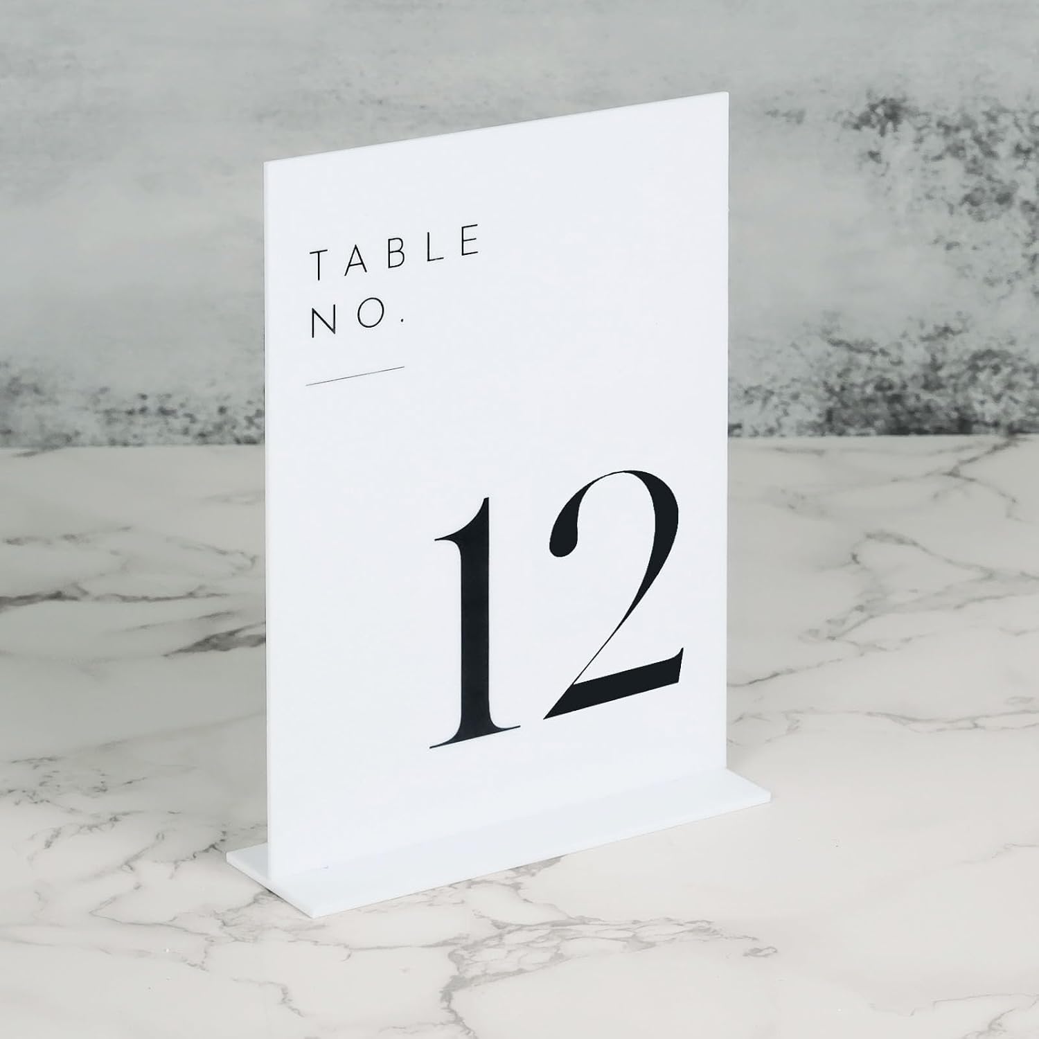 White Wedding Table Numbers 1-20 with Stands, 5"x7" White Acrylic Table Numbers, Perfect for Wedding Reception, Party