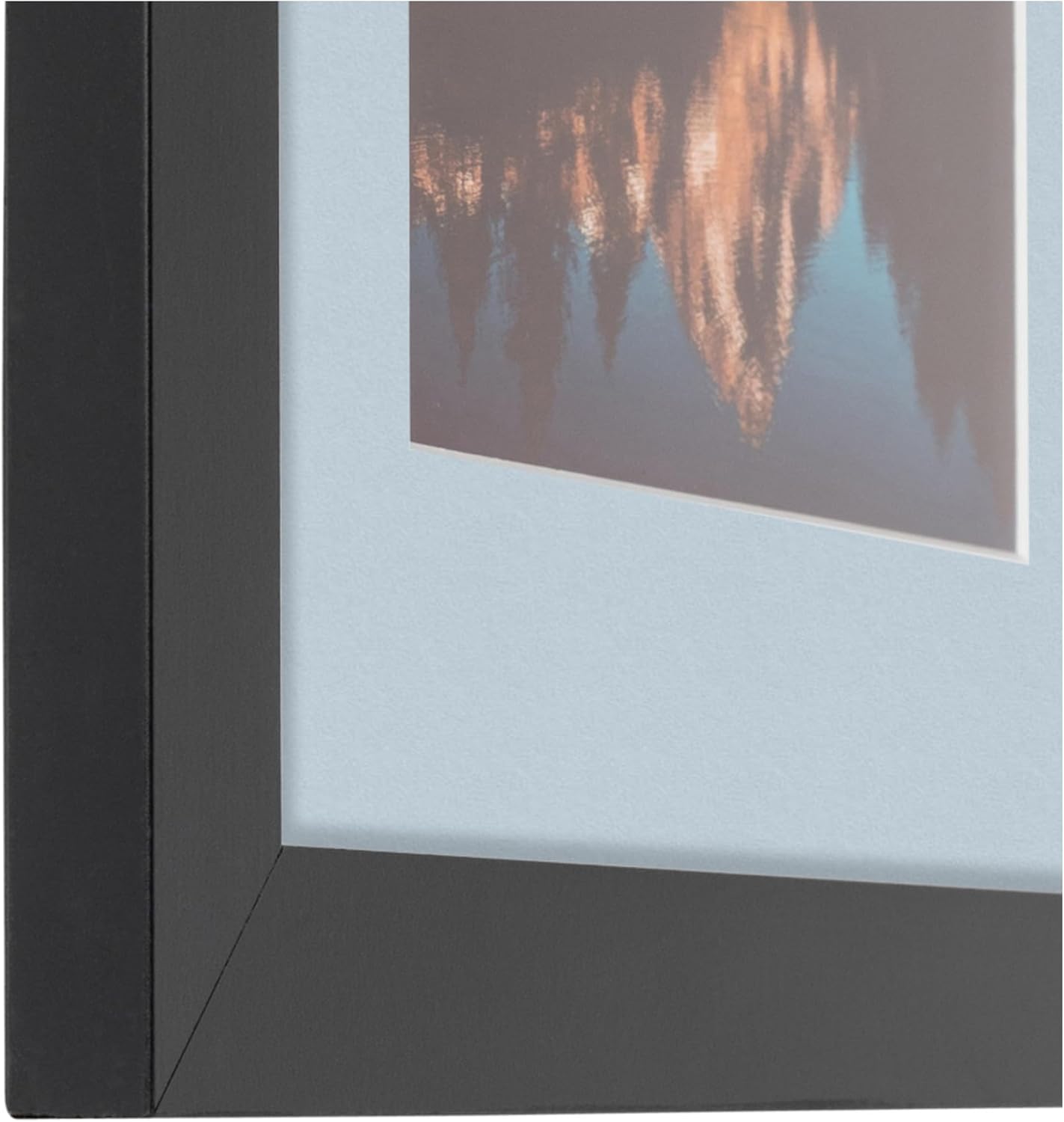 ArtToFrames Collage Picture Frame 3 Opening 3-8x12 Photo Frame | Made in USA | Black Frame Baby Blue and Black Mats
