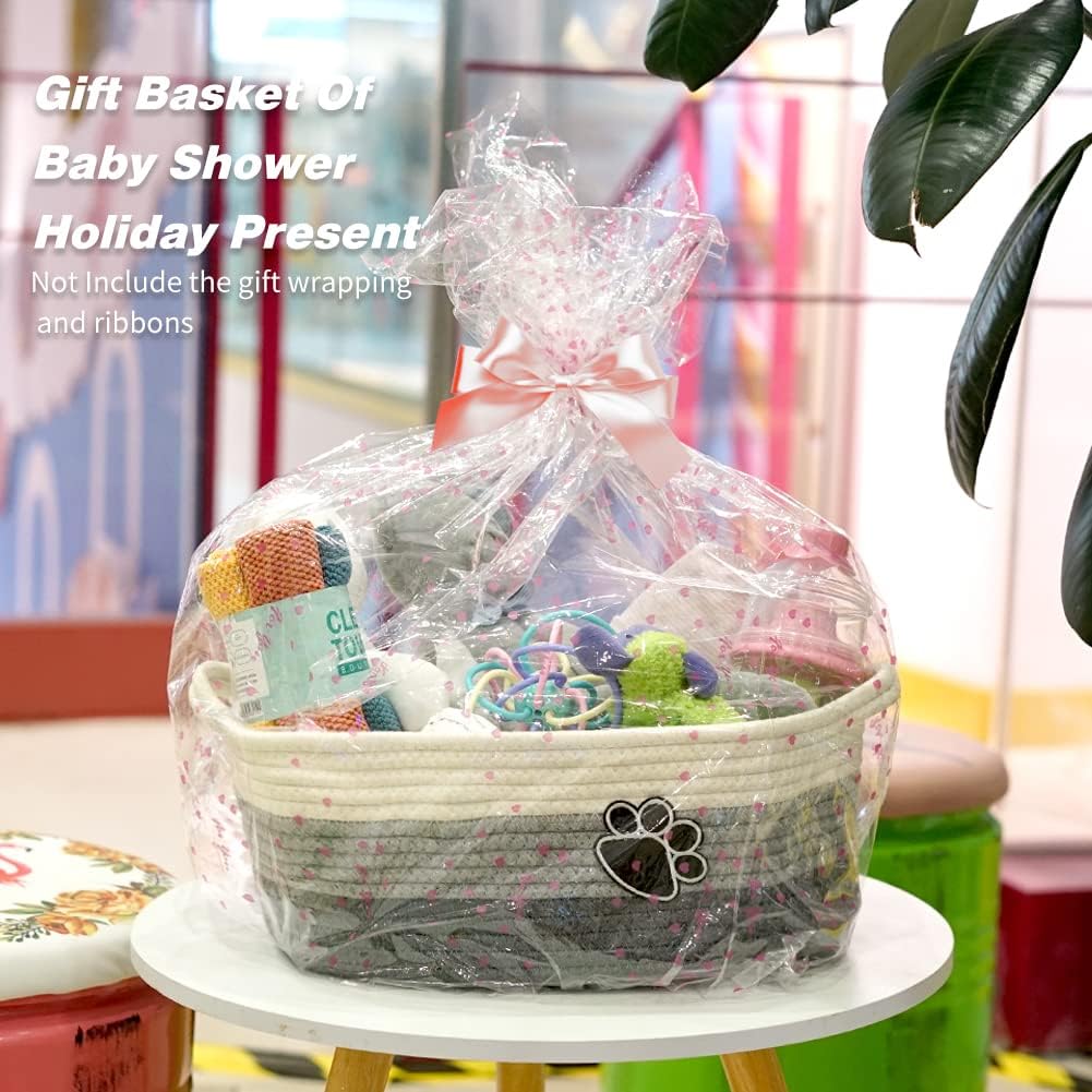 Small Woven Baskets for Organizing Rope Storage Basket / Grey-white