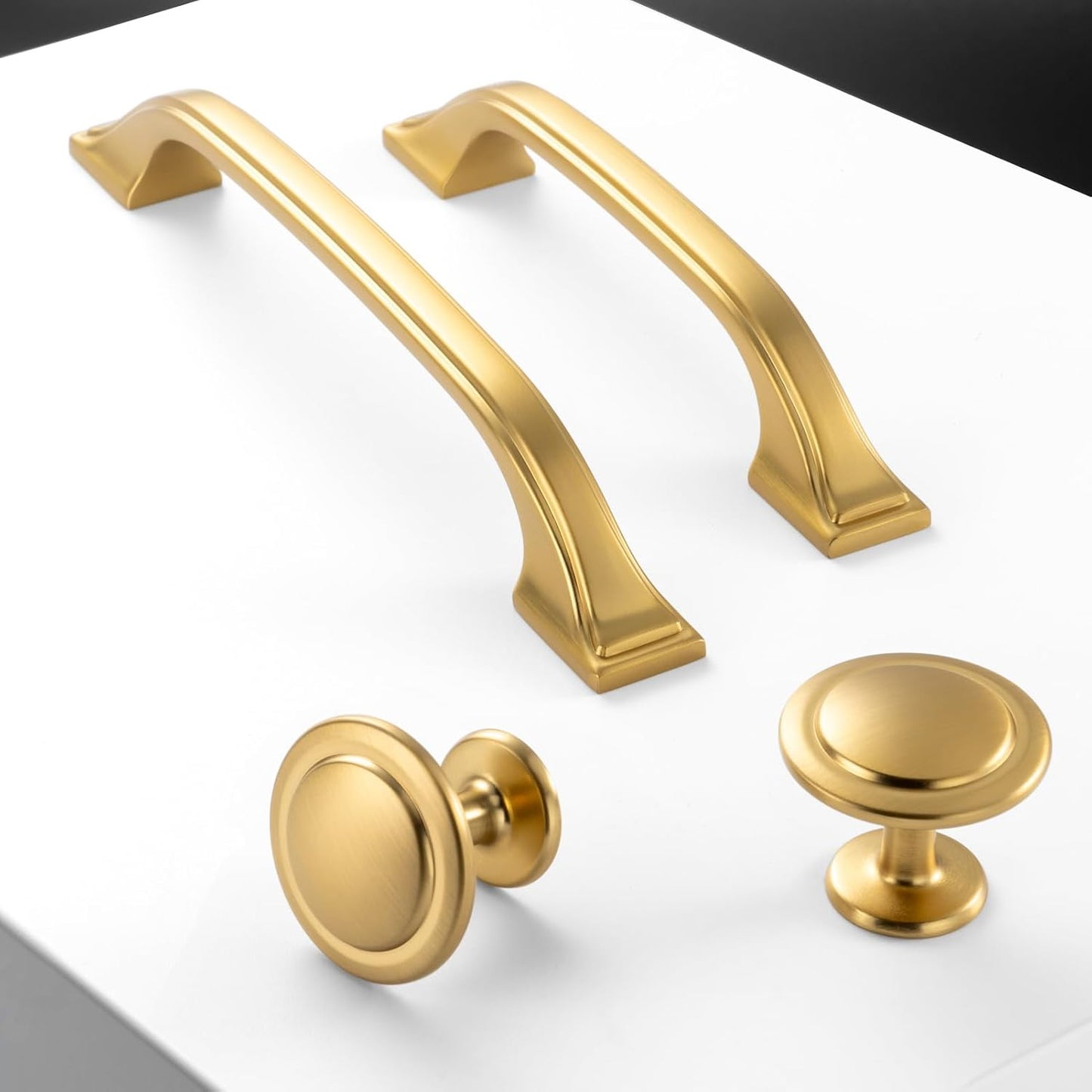 Cabinet Pulls Gold Cabinet Handles Gold Hardware / 3 Inches / Arch Pull / Brushed Gold / Set of 10