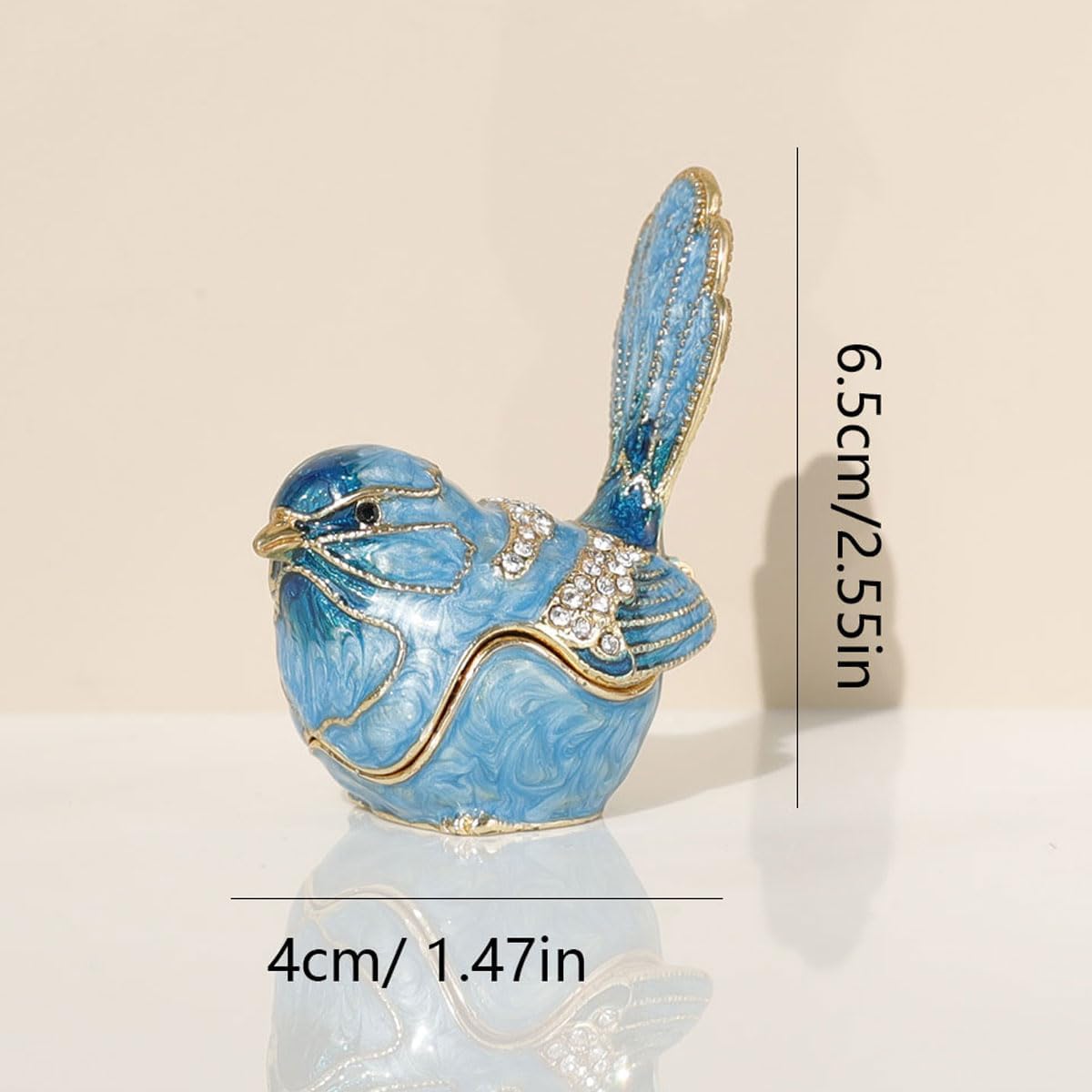 Adorned Mini Jewelry Organizer for Rings & / Trinket Box-b / Blue
