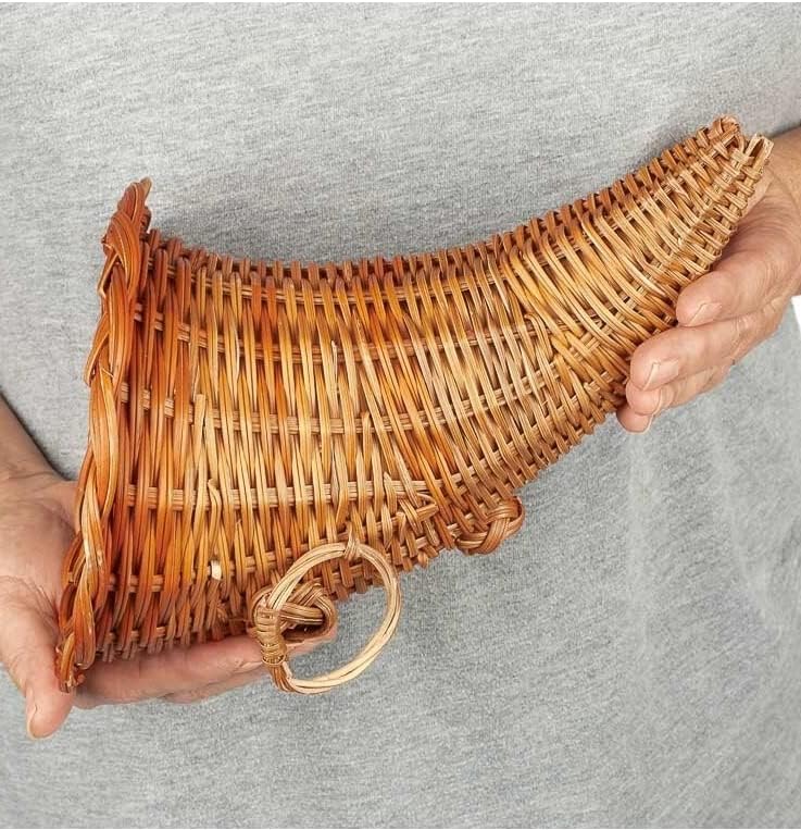 Group of 6 Thanksgiving Cornucopia Horn of Plenty Baskets - Wicker Cornucopias for Fall Decorating and Displays by Factory Direct Craft