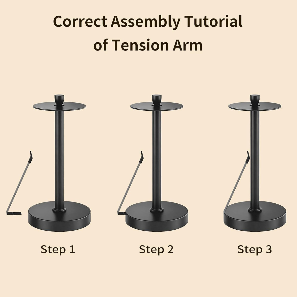 Heavy Duty Paper Towel Holder Countertop with Top Damping Disc Black | Easy One-Handed Tear, Weighted Base Non-Slip