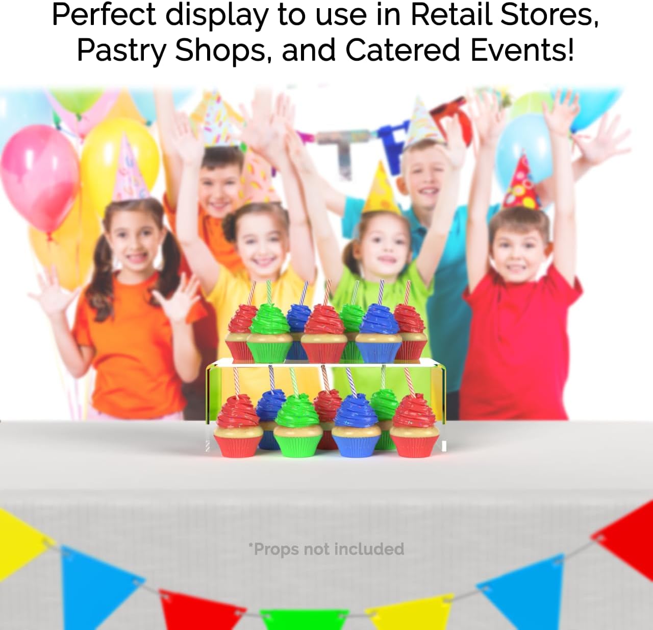 Marketing Holders 6 Pack Clear Acrylic Riser Display Stand 11 Wide x 4.5 Deep Merchandising Showcase One Piece Fixture