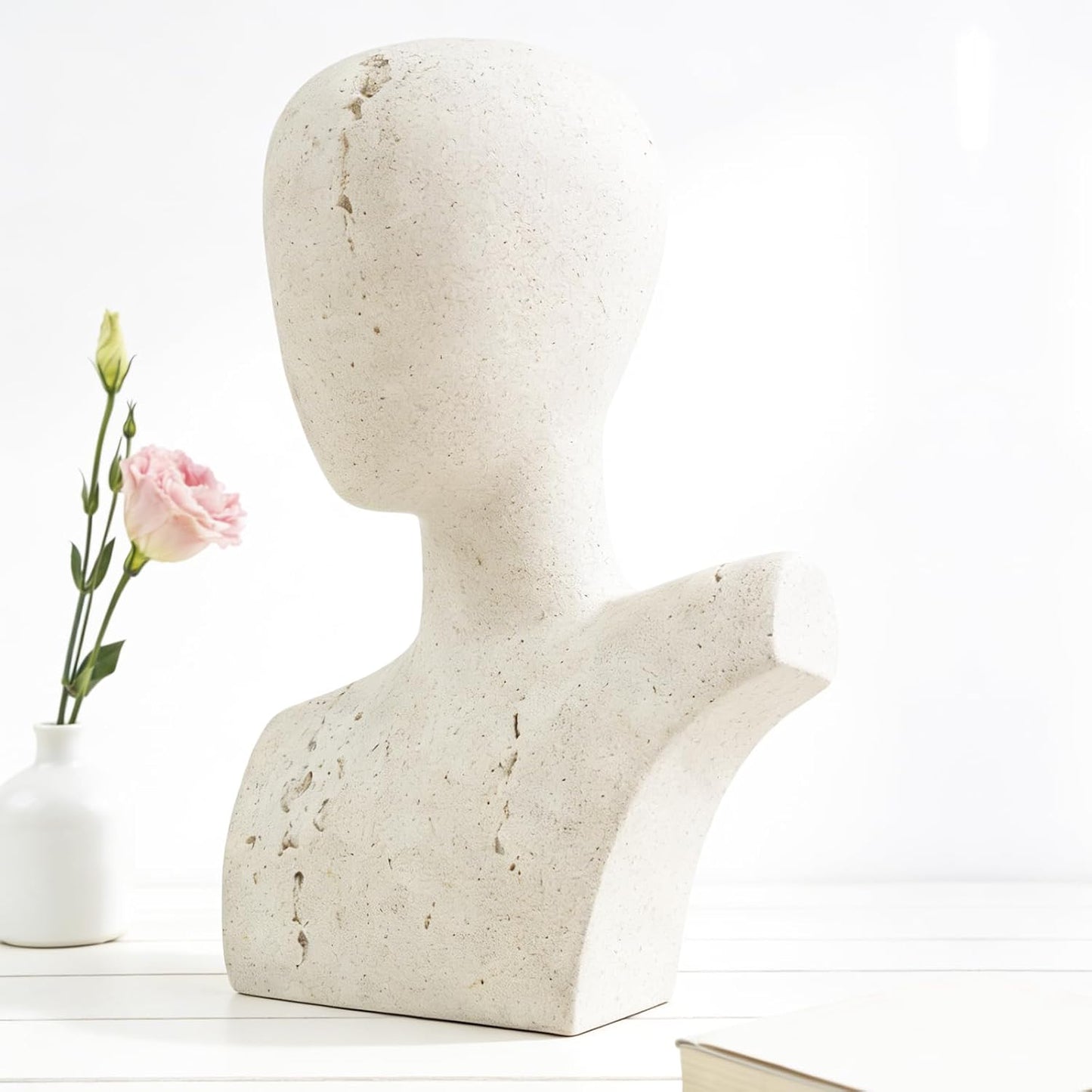 No Face Thinker Statue Accents / White