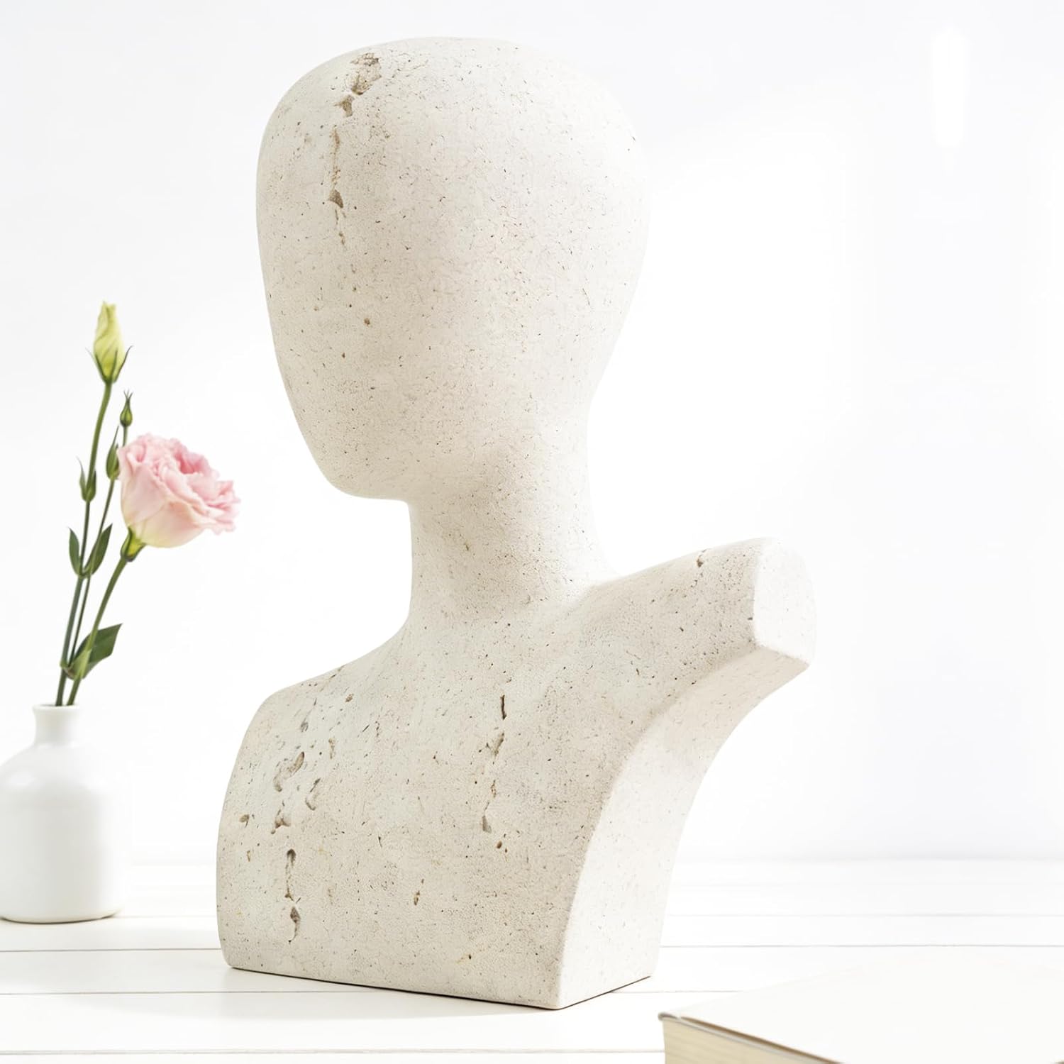 No Face Thinker Statue Accents / White