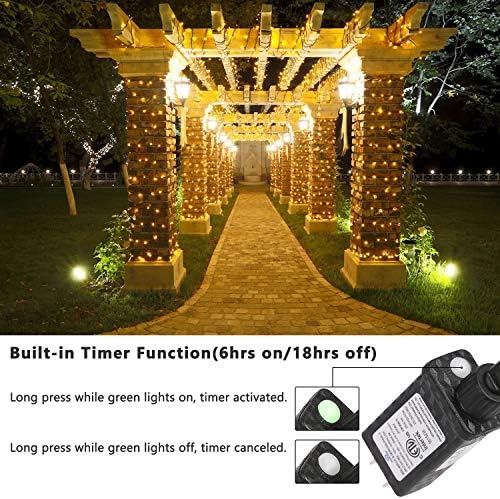 Brizled Outdoor Christmas Lights, 78.74 ft 240 LED Warm White String Lights