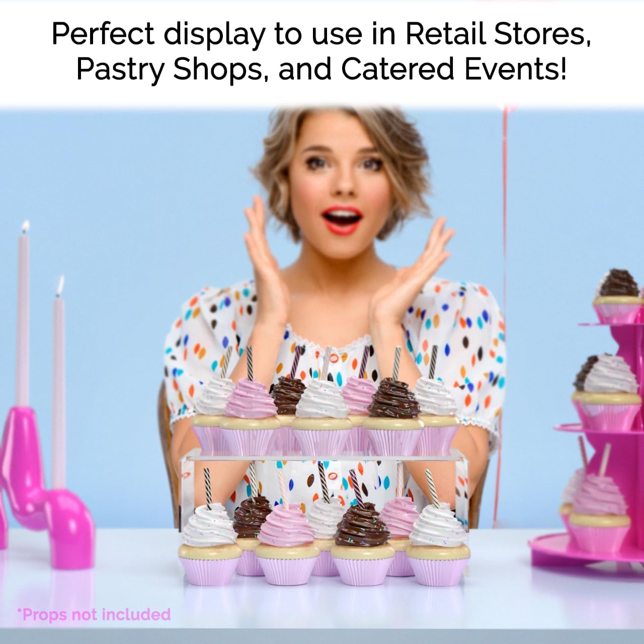Marketing Holders 4 Pack Clear Acrylic Riser Display Stand 10" x 4" Merchandise Retail Showcase Fixture One Piece Stand