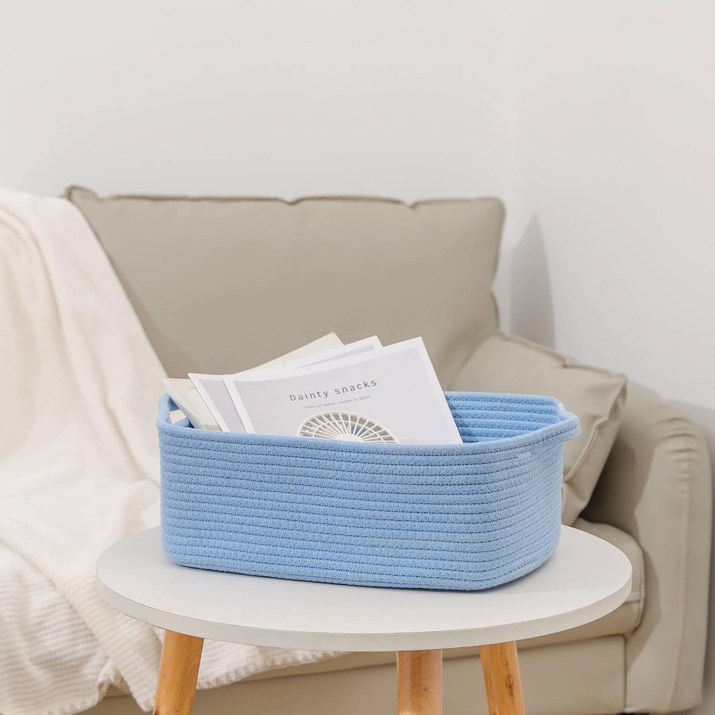 Woven Closet Storage Bin / Blue / 14''x10''x5