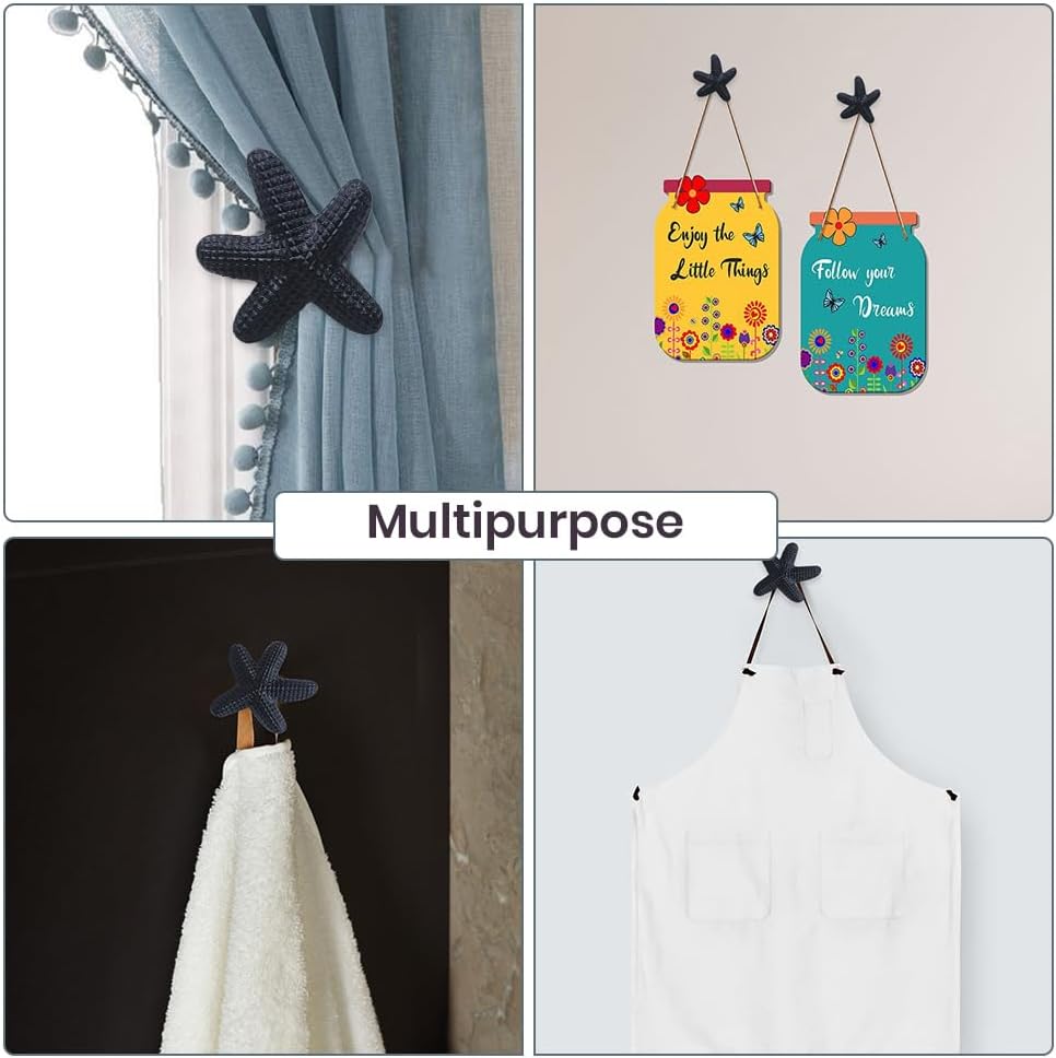 The Metal Magician Metal Nautical Starfish Curtain Holdback & Curtain Holder for Home, Bedroom & Office (Starfish