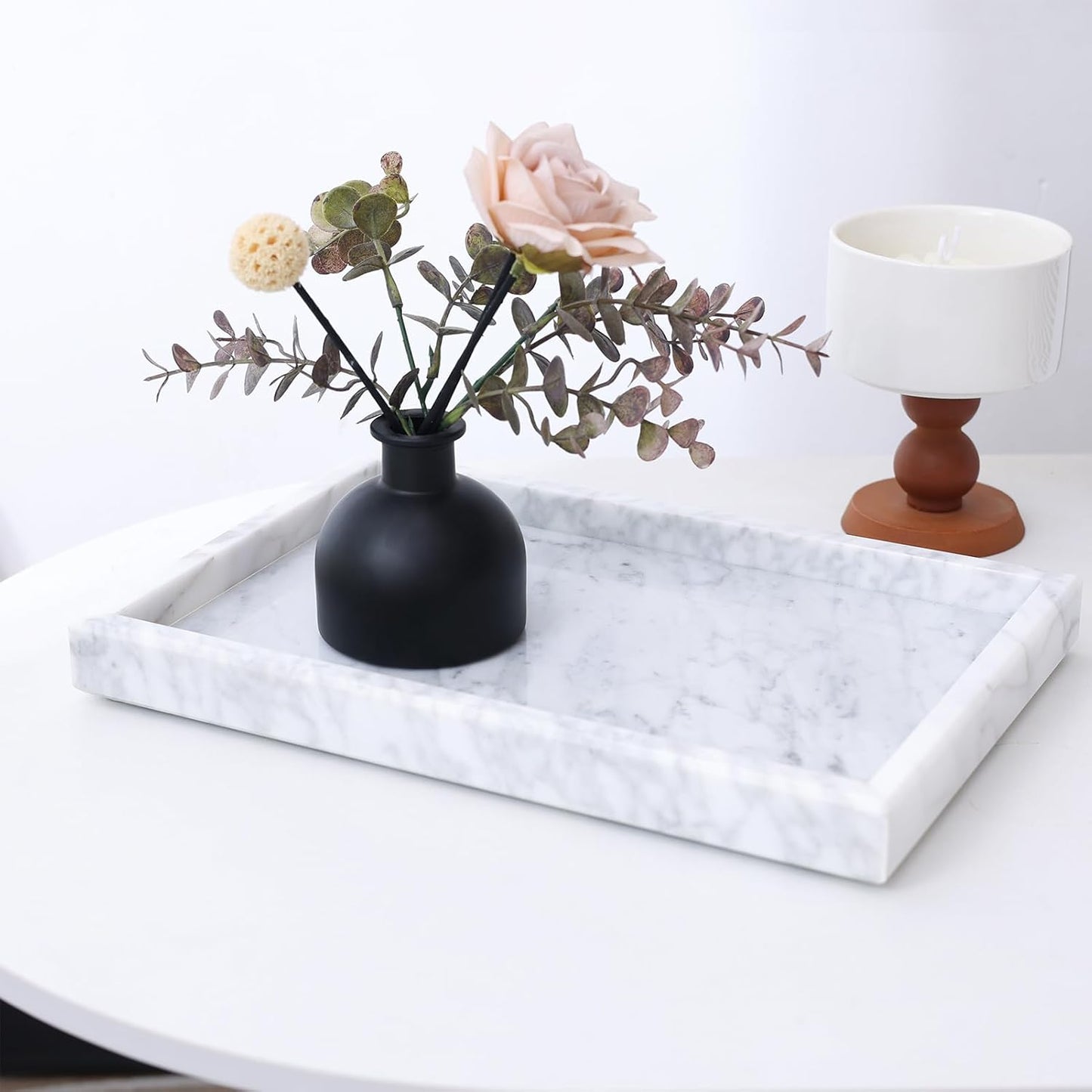 Natural Marble Vanity Tray / Carrara White